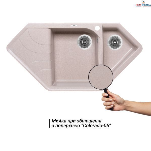 Кухонна мийка з додатковою чашею Lidz 1000x500/225 COL-06 (LIDZCOL061000500225) SD00044512 фото