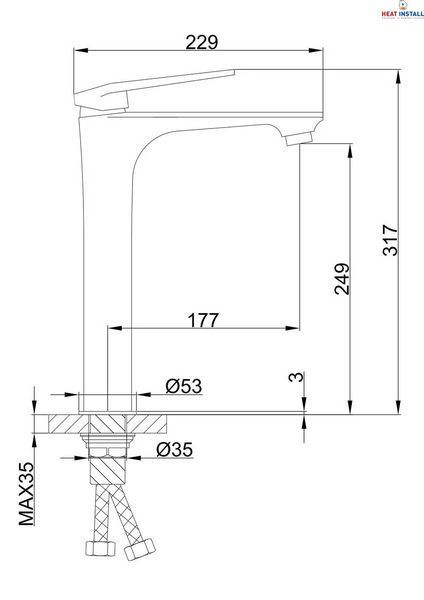 Змішувач для умивальника Frap F1052-54 високий, білий/хром 1037343 фото