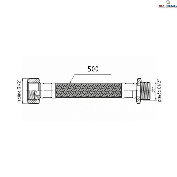 Гнучка підводка для води Thermo Alliance Forte ВЗ 50 см TAF386W50 SD00055482 фото