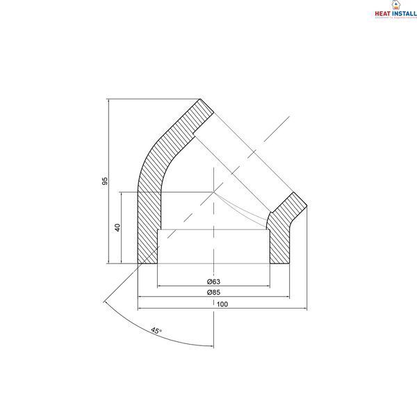 Кутик PPR Thermo Alliance 63, 45&deg; SD00029403 фото