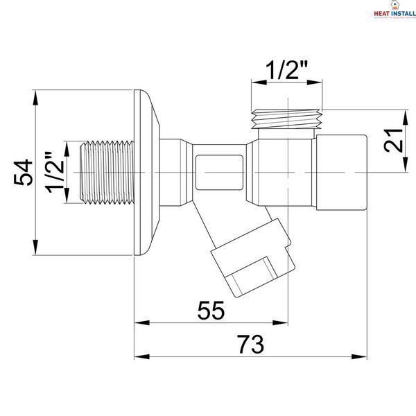 Кран приладовий буксовий Icma 1/2" кутовий №518 SD00005713 фото