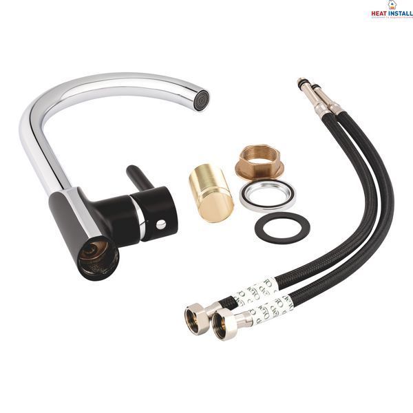 Змішувач для кухні Qtap Grand QTGRABCR007F Chrome/Black SD00039608 фото