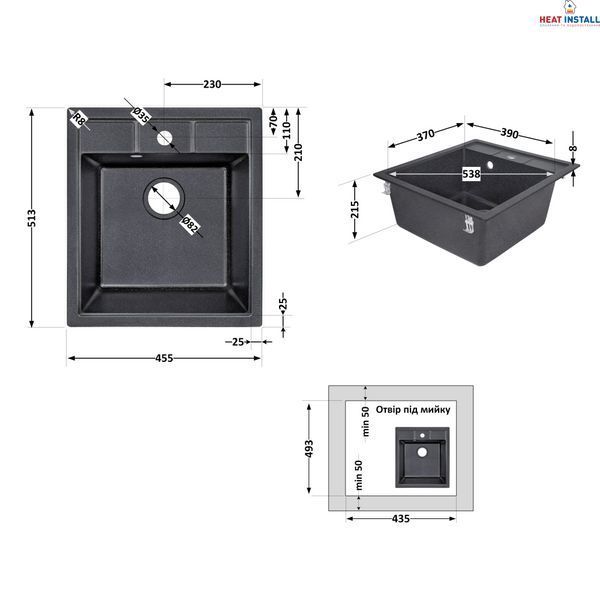 Кухонна мийка Lidz 460х515/200 BLM-14 (LIDZBLM14460515200) SD00042425 фото