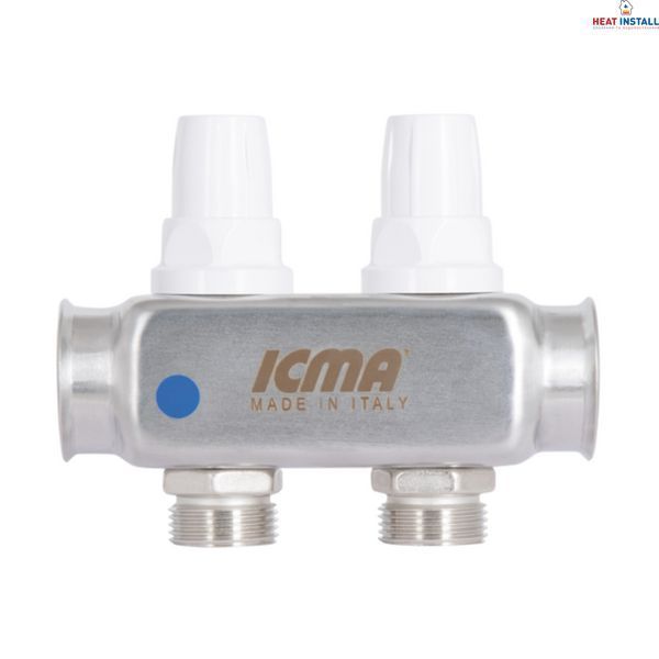 Колектор Icma № К073 з витратомірами (нерж.) 1"&nbsp;х&nbsp;3/4" на 2 виходи SD00054038 фото
