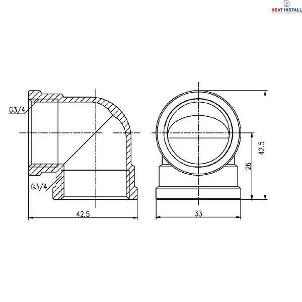 Кут Thermo Alliance Forte 3/4" ВВ SF36820 SD00002706 фото