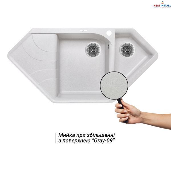 Кухонна мийка з додатковою чашею Lidz 1000x500/225 GRA-09 (LIDZGRA091000500225) SD00044513 фото