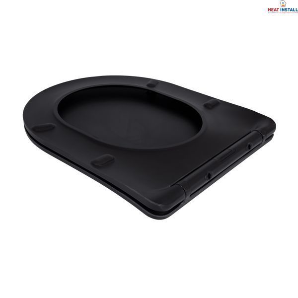 Сидіння для унітаза Qtap (Robin 490) 425x363x50 мм, Matt Black, з мікроліфтом Slim Duroplast, Quick Release QTSC179MB48676 SD00054800 фото