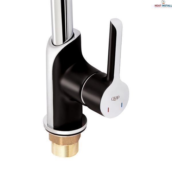 Змішувач для кухні Qtap Grand QTGRABCR007F Chrome/Black SD00039608 фото