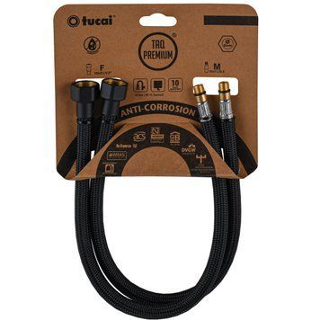 Шланг для змішувача TUCAI TAQ PREMIUM GRIF М10х1/2&Prime; 0,4м. АНТИКОР. AСB ПАРА (Чорний Мат) 209964 000029281 фото