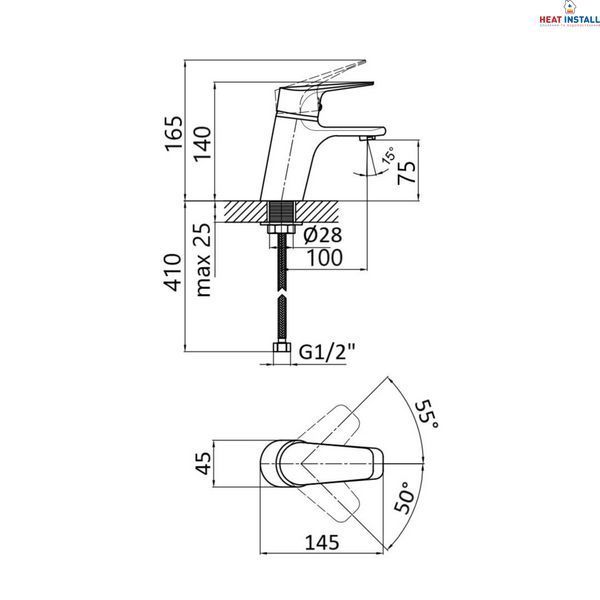 Змішувач для раковини Lidz Gloria 001F (k35) LDGLO001FCRM35116 Chrome SD00041220 фото