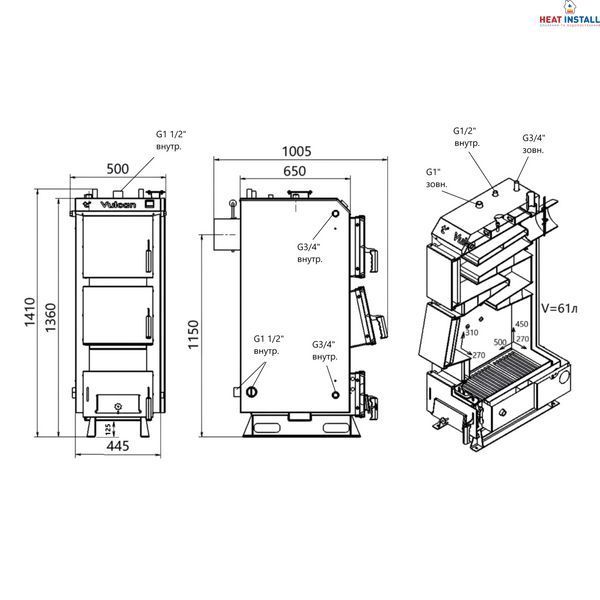Котел твердопаливний сталевий Thermo Alliance Vulcan V 5.0 SF 15 SD00054027 фото
