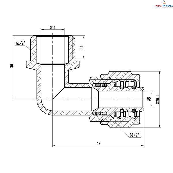 Кут обтискний Thermo Alliance Forte 16х1/2" ЗР SF175W1615 SD00022053 фото