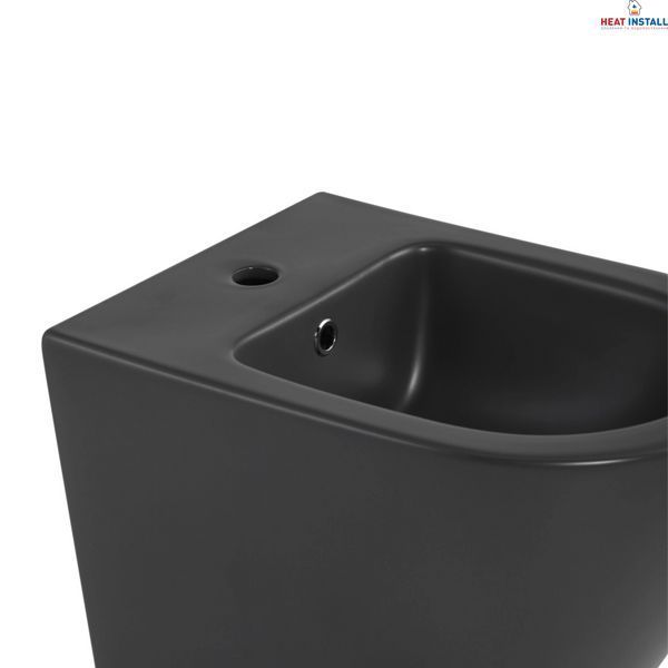 Комплект Qtap Robin Anthracite 3 в 1: підвісний унітаз Ultra Quiet + біде підвісне + раковина накладна QTROBAN49157 SD00055281 фото