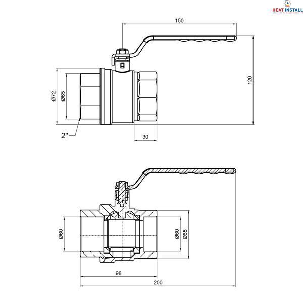 Кран кульовий Thermo Alliance Standart 2" ВР для газу (важіль) SD600NG50PN40 SD00021346 фото