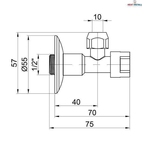 Кран приладовий буксовий Icma 10х1/2" кутовий №520 SD00005717 фото