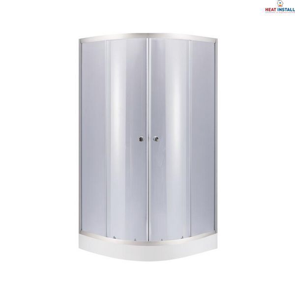 Душова кабіна Lidz Latwa SC80x80.SAT.LOW.GR, скло тон. 4 мм + Lidz Душовий піддон KAPIELKA ST80x80x15 SD00051438 фото