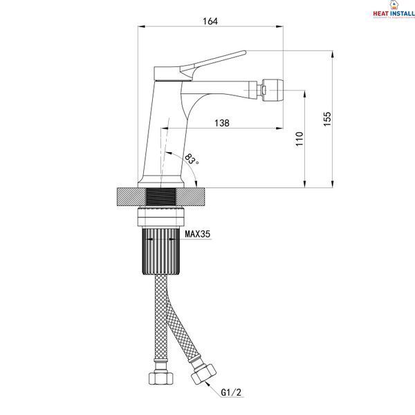 Змішувач для біде Qtap Arvin QTARV255CRM48642 Chrome SD00054766 фото