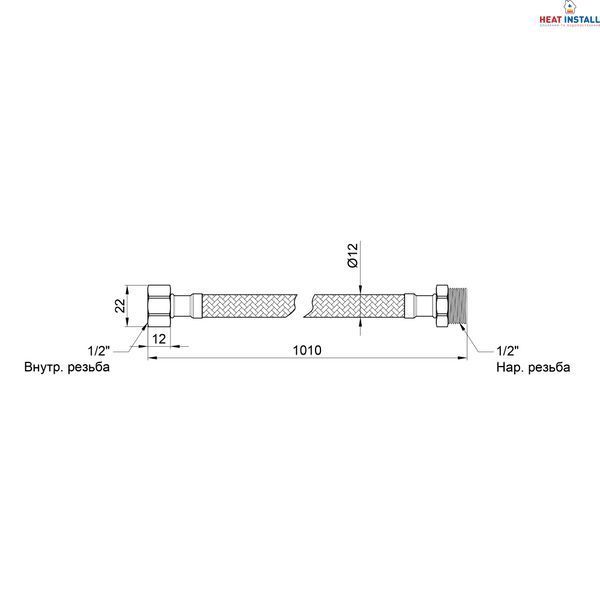 Гнучка підводка для води Thermo Alliance Standart 100 см ГШ SD398W100 SD00010896 фото