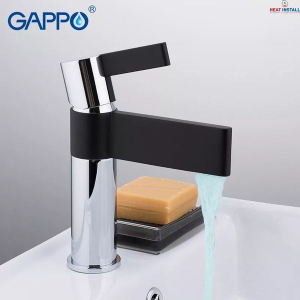 Змішувач для умивальника GAPPO G1081, чорний/хром 1034040 фото
