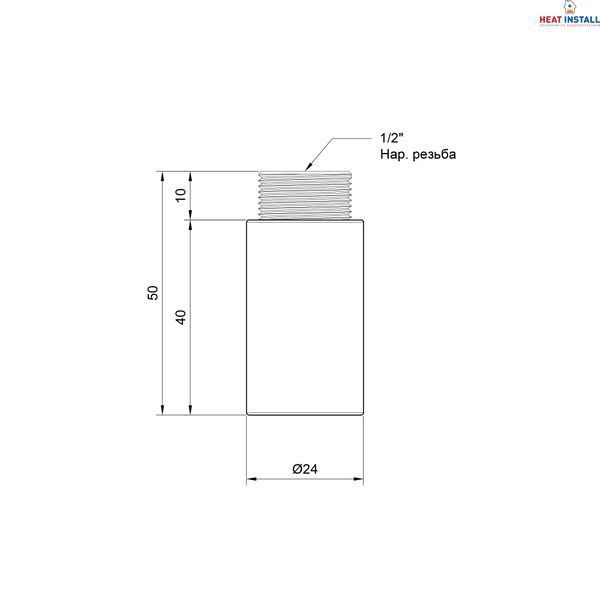 Подовжувач Thermo Alliance Standart 40х1/2" хром SD1301540 SD00010134 фото
