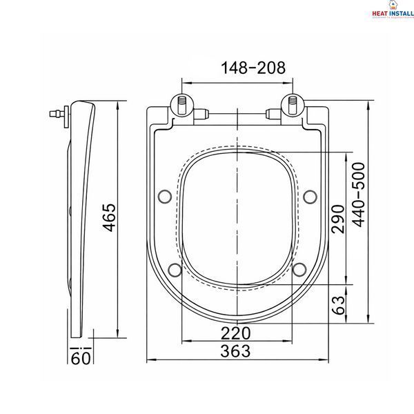 Qtap Сидіння для унітаза (Robin 520, Scorpio 520) 465x363x60 мм, White, з мікроліфтом, Slim Duroplast, MagLock QTSC179W48916 SD00055040 фото
