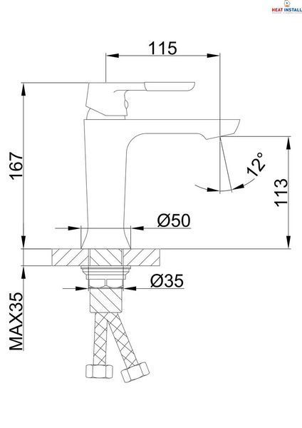 Змішувач для умивальника Frap F1034, білий/хром 1033652 фото