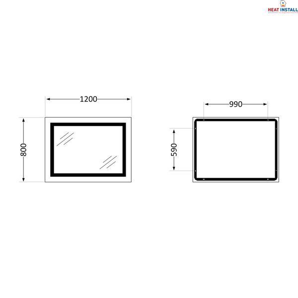 Дзеркало Qtap Cardinal 1200х800 з LED-підсвічуванням Touch, з антизапотіванням, з димером, рег. темп. кольору (3000-6500K) QT0478C12080 SD00052328 фото