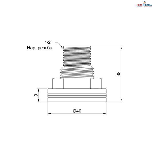 Врізка Thermo Alliance Standart 1/2" в бак SD40015 SD00047787 фото