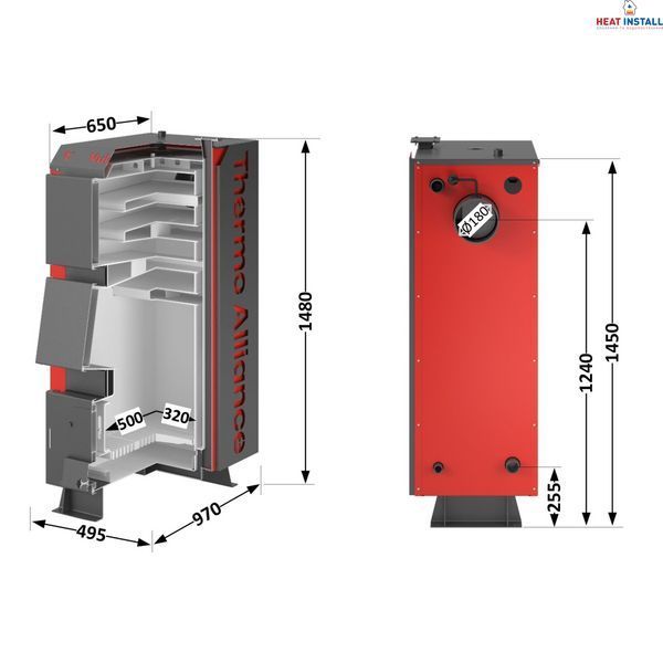 Котел твердопаливний сталевий Thermo Alliance Vulcan V 4.0 SF 20 SD00051324 фото