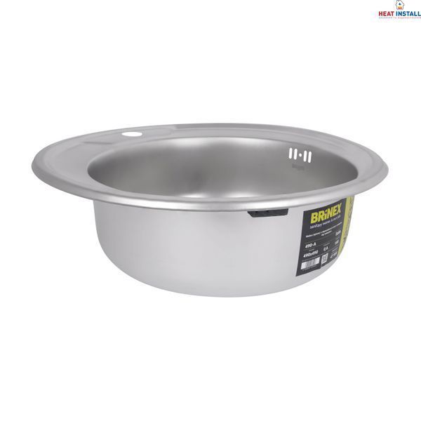 Кухонна мийка Brinex 490-A 0,6 мм Satin (BRIN490SAT06) SD00054083 фото
