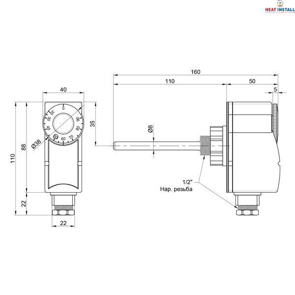 Термостат Thermo Alliance Standart погружний 1/2" SD348 SD00021416 фото