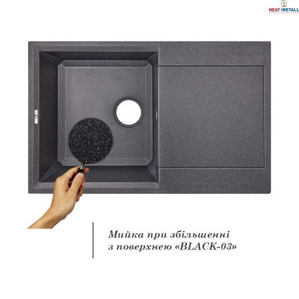 Кухонна мийка Lidz 790x495/230 BLA-03 (LIDZBLA03790495230) SD00039801 фото