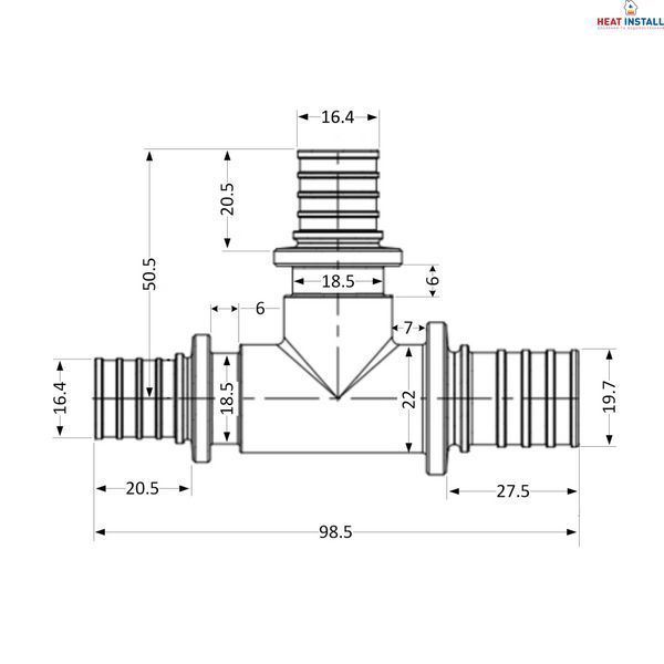 Трійник натяжний Icma №1039 d25х20х20 851039GXGWGW0 SD00053904 фото