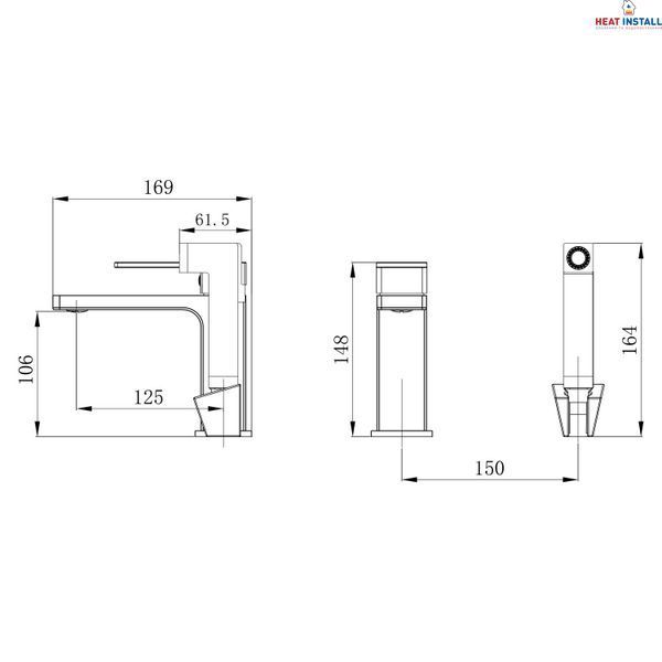 Змішувач для раковини Qtap Gemini (з гігієнічним душем) QTGEM272GMB45692 Gunmetal Black PVD SD00051816 фото