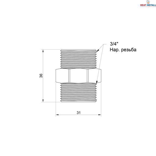 Ніпель Icma 3/4" ЗР №1210 SD00030445 фото