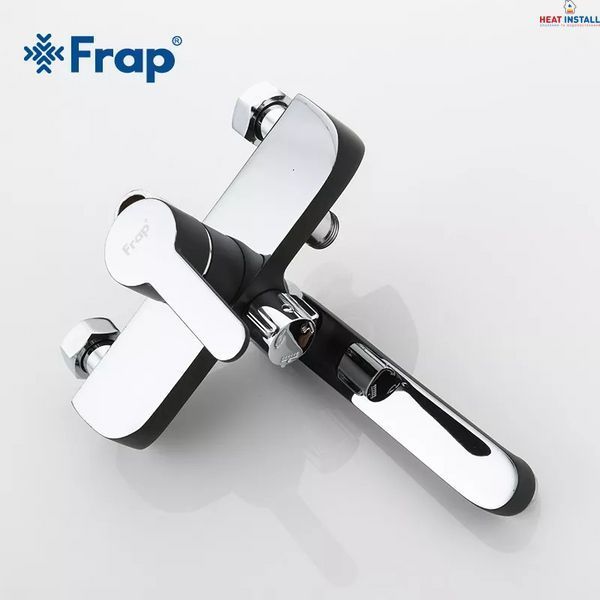 Душева система Frap F2442, поворотний вилив - перемикач на лійку, 3 режими, чорний/хром 1033772 фото