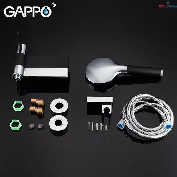 Змішувач для ванни GAPPO G3281, чорний хром 1034041 фото