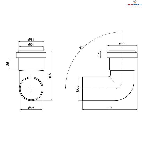 Коліно PPR каналізаційне TA Sewage 50, 90&deg; SD00034421 фото