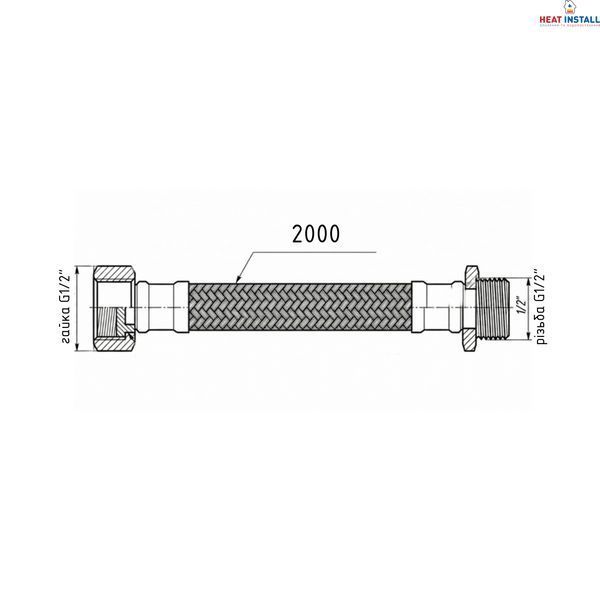 Гнучка підводка для води Thermo Alliance Forte ВЗ 200 см TAF386W200 SD00055490 фото
