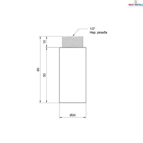 Подовжувач Thermo Alliance Standart 50х1/2" хром SD1301550 SD00010136 фото