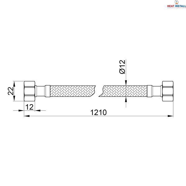 Гнучка підводка для води Thermo Alliance Standart 120 см ГГ SD397W120 SD00010897 фото