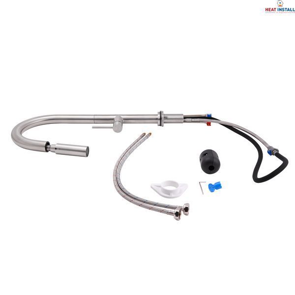 Змішувач для кухні Qtap Lenicka з висувним виливом QTLEN9138103UN Brushed Nickel PVD SD00042264 фото