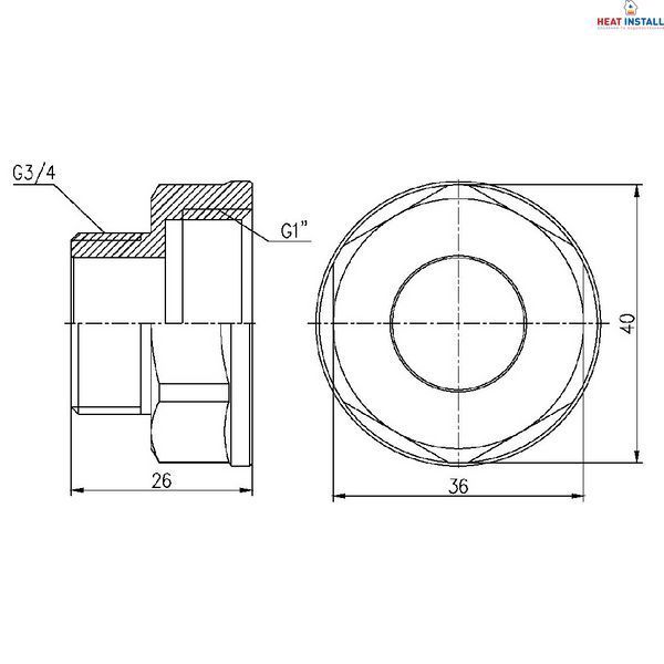 Перехід Thermo Alliance Forte 1"х3/4" ВЗ SF3602520 SD00002612 фото
