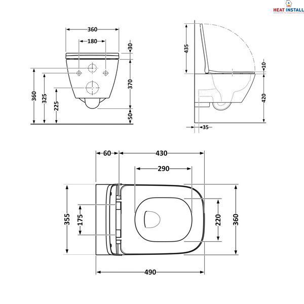 Унітаз підвісний Qtap Robin безобідковий з сідінням Soft-close QT1333046ENRW SD00033009 фото