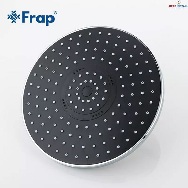 Душева система Frap F2442, поворотний вилив - перемикач на лійку, 3 режими, чорний/хром 1033772 фото