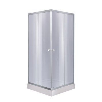 Душова кабіна Lidz Wawel SC90x90.SAT.LOW.GR, скло тон. 4 мм + Lidz Душовий піддон KAPIELKA ST90x90х14 SD00051442 фото