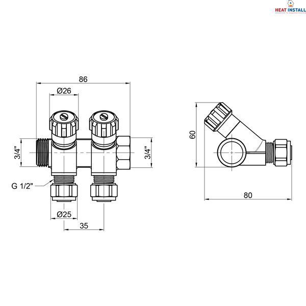 Колектор SD Plus 3/4" 2 виходи SD230W2 SD00005177 фото