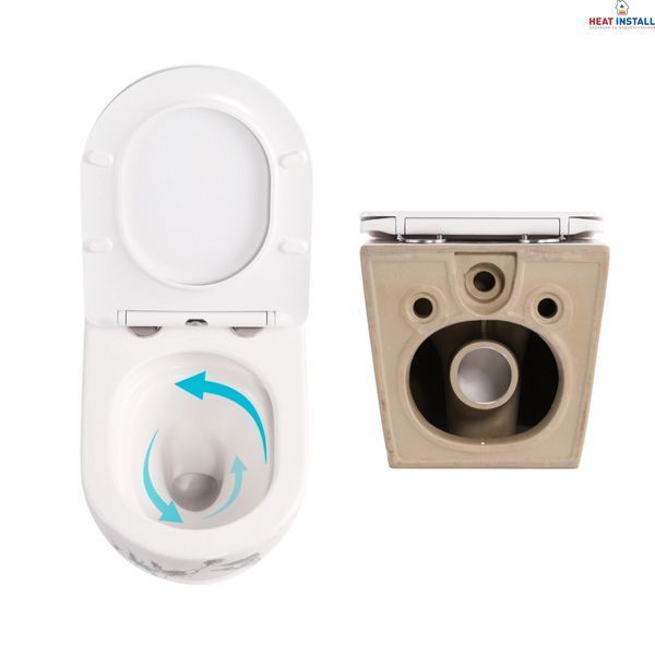 Комплект Qtap Robin Marble 3 в 1: підвісний унітаз Ultra Quiet + біде підвісне + раковина накладна QTROBMR49160 SD00055284 фото