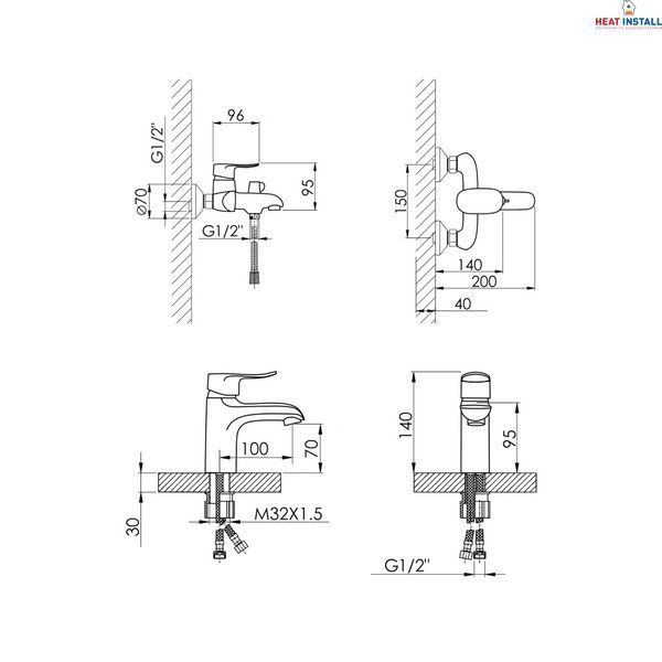 Набір змішувачів Wieza 001 + Wieza 006 Chrome SD00052489 фото