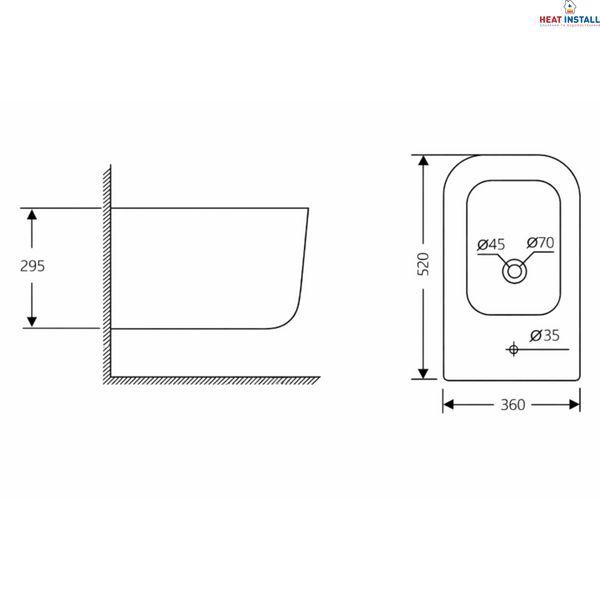 Біде підвісне Qtap Gemini 520&times;360&times;295 мм, White QTTAU28W49121 SD00055245 фото